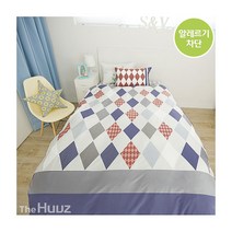 더휴즈 항알레르기 키즈 홑겹이불세트, 다이아, 블루,그레이,화이트