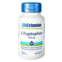 라이프익스텐션 L-트립토판 500mg 베지테리안 캡슐, 90개입, 1개