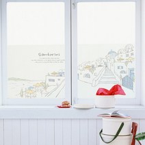 낭만창고 반투명 글라스 접착시트지, 산토리니
