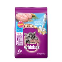 위스카스 주니어 오션피쉬와 우유 고양이 사료, 1.1kg, 6개, 곡물