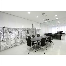 홈앤데코 도시빌딩포인트벽지 3폭짜리 1세트 42J404204, 혼합 색상
