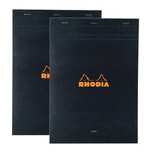 로디아 넘버16 줄지 메모패패드, 블랙, 2개