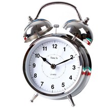 키다리 트윈벨 탁상시계, 크롬화이트