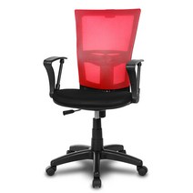 체어클럽 M1 기본형 블랙바디 메쉬 의자, 1개, 레드