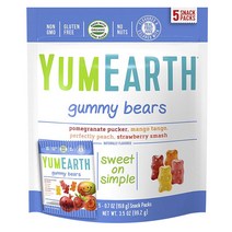 야미얼스 구미 베어 스낵 5개입, 석류, 딸기, 망고, 복숭아(Pomegranate, Strawberry, Mango, Peach), 2개