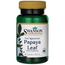 Swanson 파파야 리프 400mg 캡슐, 60개입, 1개