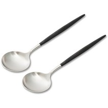 큐티폴 고아 블랙 디저트 스푼, 혼합 색상, 2개입