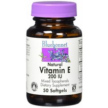 블루보넷 내추럴 비타민 E 200IU 소프트젤 무설탕 글루텐 프리, 50개입, 1개, 50정