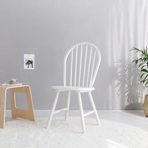 마켓비 ANDRA 아카시아 원목의자, 화이트, 1개