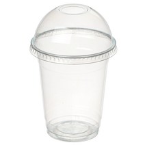 커피촌 투명 PET 아이스컵+돔뚜껑 410ml, 100개, 1세트