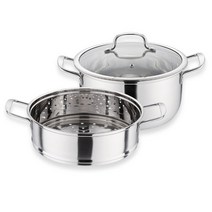 퀸센스 스텐 찜냄비 2종 인덕션 IH, 양수 중곰솥 26cm, 찜판 24cm, 1세트