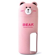 더자카 곰돌이 칫솔 케이스, 핑크, 1개