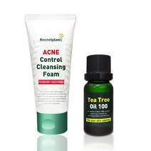 시크릿플랜트 아크네 컨트롤 클렌징 폼 120ml + 티트리 오일 100 10ml 세트, 1세트