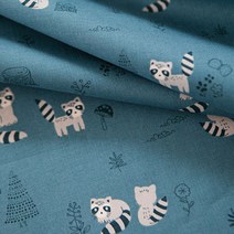 코튼빌 더블라썸 20수 라쿤모해 패브릭원단, 피코크블루