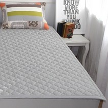 바숨 순면누빔 침대패드, 그레이
