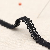 도담도담 양면 토션레이스 10 mm, 블랙, 2개