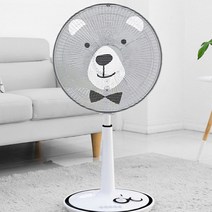 다샵 프리미엄 선풍기 안전망 곰돌이, 블랙 + 화이트, 1개