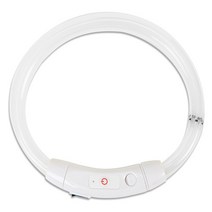 딩동펫 충전식 LED 반려견 목걸이 S, 화이트, 1개