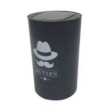 씨에스리빙 뮤첸 종량제봉투 전용 모던 원형 원터치 휴지통 20L, 블랙, 1개