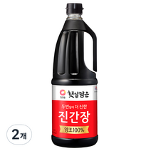 청정원 두번달여 더진한 진간장, 1.7L, 2개