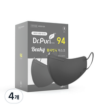 닥터퓨리 비키 황사 방역 마스크 소형 KF94, 그레이, 4개, 25개입