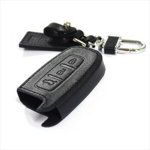 VIP 천연가죽 스마트키 키케이스 VH-01 현대/기아 3버튼용, 블랙