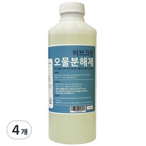 허브크린 오물분해제 하수구 배수구 세정제 머리카락 냄새 분해, 1kg, 4개