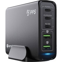 [올인원퀵차지30pd고속충전] 아이엠듀 USB PD 3.0 PPS 아이폰 5포트 멀티 고속충전기 110W, 블랙