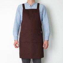 라미아스텔라 도톰한 H형 카페 바리스타 앞치마 L, 브라운, 1개