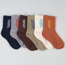 꼼지 아동용 골지 데일리 양말 6종 세트