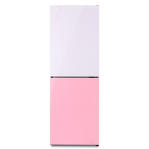 쿠잉전자 글라스 프리즘 일반형냉장고 방문설치, 화이트 + 핑크, BSR-C138WP
