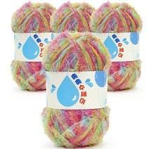 쎄비 촉촉 수세미 뜨개실, 208 롤리팝, 4p