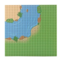 요고요 레고 호환 작은블록용 포인트 놀이판 25.5cm × 25.5cm, 강변 곡선