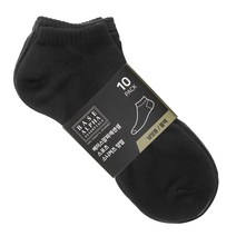 베이스알파에센셜 스포츠 스니커즈 양말 남성용, 블랙