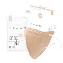 다나마스크 뉴다나온숨 쿨마스크 새부리형 중형 KF80, 50매입, 1개, 연한갈색