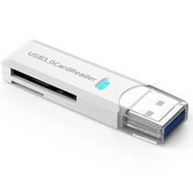 [아이나비블랙박스리더기] 구스페리 USB 3.0 SD / TF 카드 리더기, 화이트