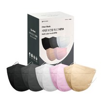 시에르 보건용 마스크 대형 KF94 5종 x 10p 세트, 50매, 1세트, 블랙, 그레이, 화이트, 베이지, 핑크