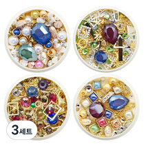 메이브라운 디아몬쥬얼리 혼합원석 참파츠 믹스 네일스톤파츠 에스닉 M02240, 혼합 색상, 3세트