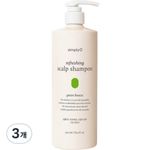심플리오 리프레싱 스칼프 샴푸 그린 브리즈, 500ml, 3개