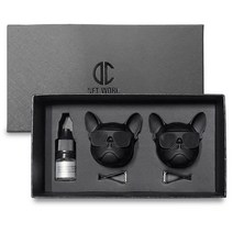 디씨네트워크 차량용 불독 방향제 무광블랙 2개 오일향, 1세트, 도손