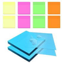 다다 500매 컬러 투명 방수 메모지 점착 방수 스티커 노트 5종, 노랑, 분홍, 파랑, 주황, 연두, 2세트