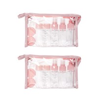아리코 여행용 화장품 공병 10종 세트, 핑크, 2세트