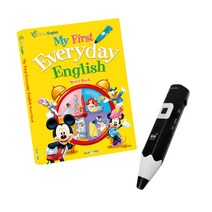 레인보우B세이펜 태극펜 64GB 블랙   디즈니 생활 영어사전 My First Everyday EnGBlish Word Book 세트, 블루앤트리