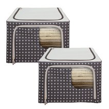 올리빙 크로스 리빙박스 66L, 다크그레이, 2개