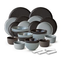 자담 4인 홈 식기세트 26p, 그레이+브라운, 한식기 세트