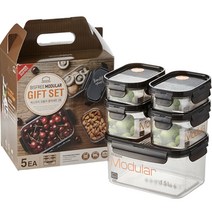 락앤락 비스프리 모듈러 밀폐용기 3종 세트 블록 2호, 1세트, 직사각 260ml x 2p + 직사각 450ml x 2p + 직사각 1.5L