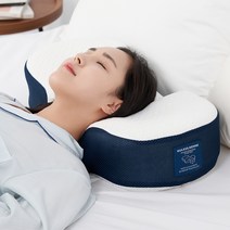 무로 쿨쿨넨네 3D 메모리폼 경추 베개, 화이트 + 네이비, 1개