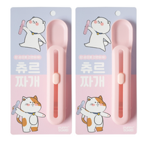 퍼피가드 고양이 츄르스푼, 핑크,핑크, 2개