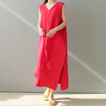 비나인 델바 허리끈 린넨 원피스