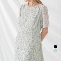 ELLE PARIS 플로럴 미디 원피스